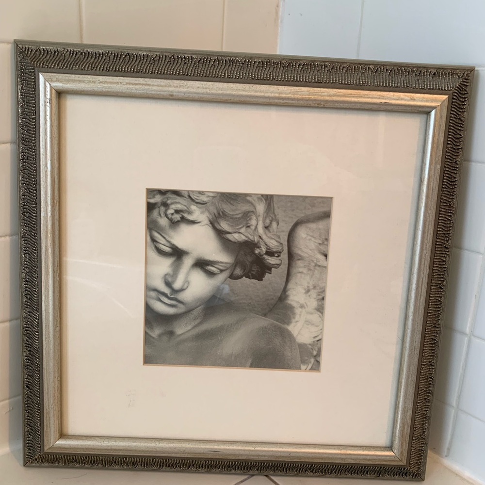 Moody Angel.14.5 “ squared Matted and Framed #Valentine #love #italian #moody